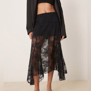Abercrombie & Fitch lace detail flowy maxi skirt